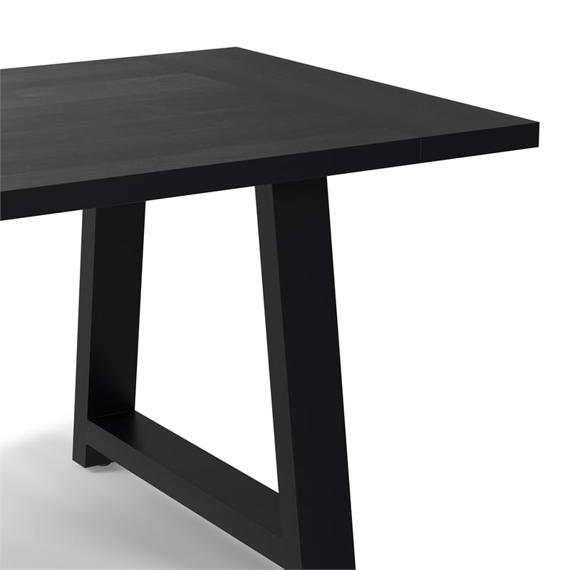 Whitley 72 inch Wide Solid Mango Farmhouse Dining Table in Black