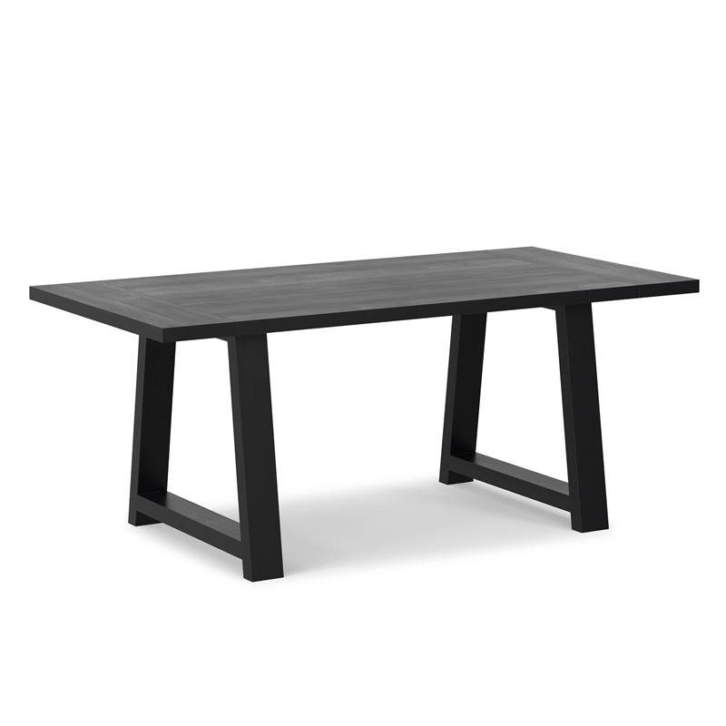 Whitley 72 inch Wide Solid Mango Farmhouse Dining Table in Black