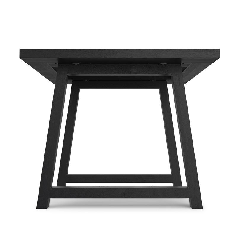 Whitley 72 inch Wide Solid Mango Farmhouse Dining Table in Black