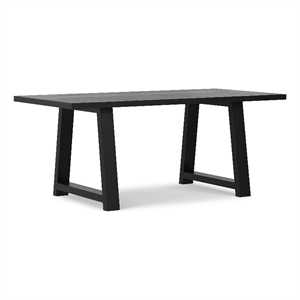 Whitley 72 inch Wide Solid Mango Farmhouse Dining Table in Black
