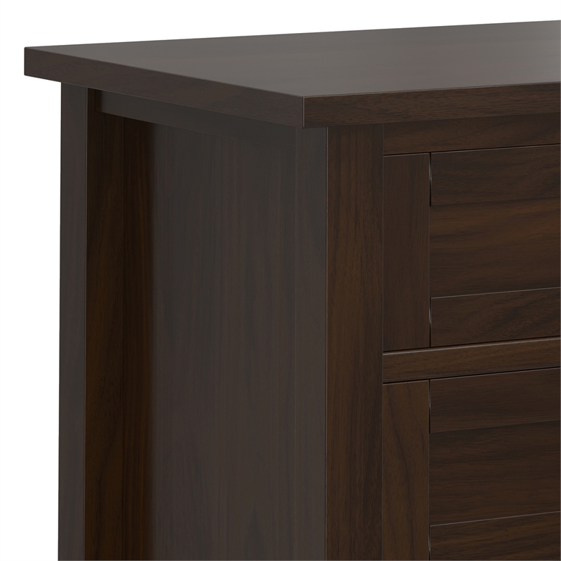 Warm Shaker Solid Wood 24 inch Wide Transitional Nightstand in Tobacco Brown