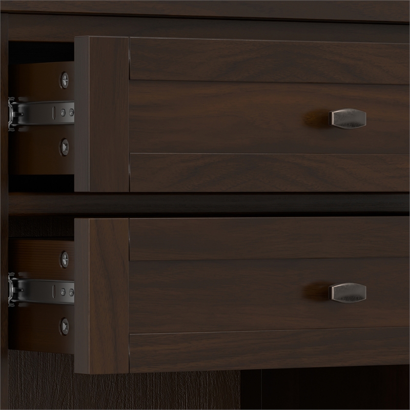 Warm Shaker Solid Wood 24 inch Wide Transitional Nightstand in Tobacco Brown