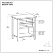 Warm Shaker Solid Wood 24 inch Wide Transitional Nightstand in Tobacco Brown