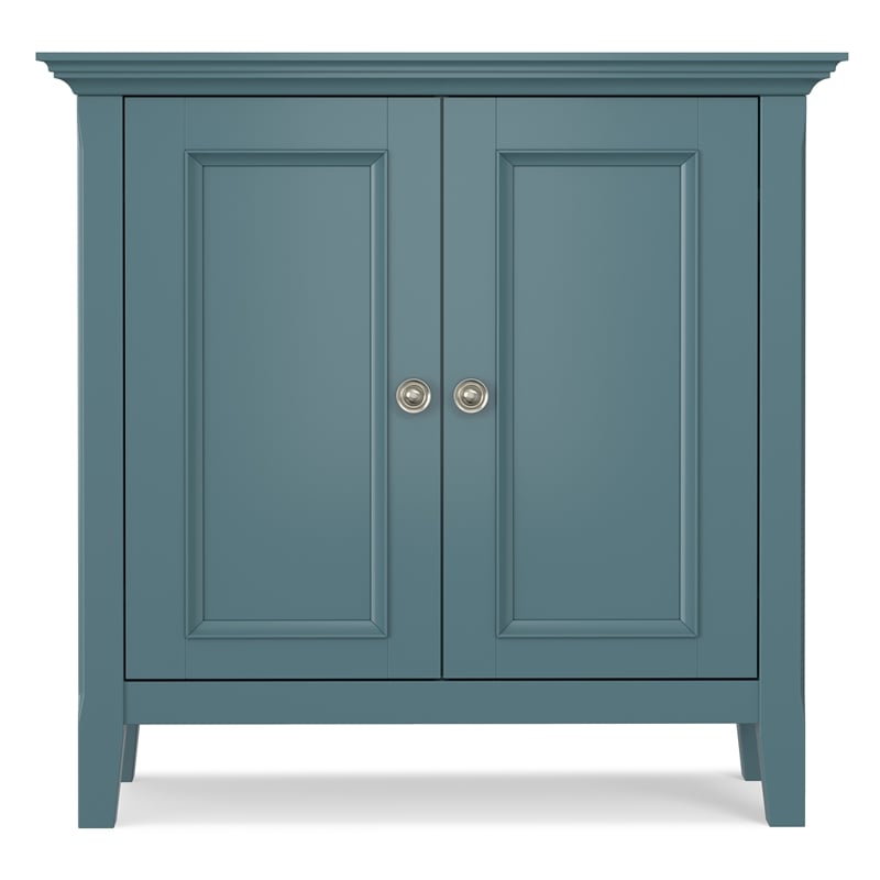 Amherst 32 inch Wide Transitional Low Storage Cabinet in French Blue