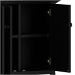Amherst 66 inch Wide Solid Wood Transitional 4 Door Storage Cabinet in Black