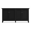 Amherst 66 inch Wide Solid Wood Transitional 4 Door Storage Cabinet in Black