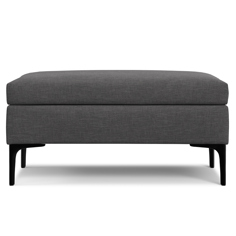 Rebecca 36 inch Wide  Rectangular Coffee Table Storage Ottoman in Slate Gray