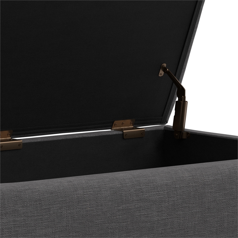 Rebecca 36 inch Wide  Rectangular Coffee Table Storage Ottoman in Slate Gray