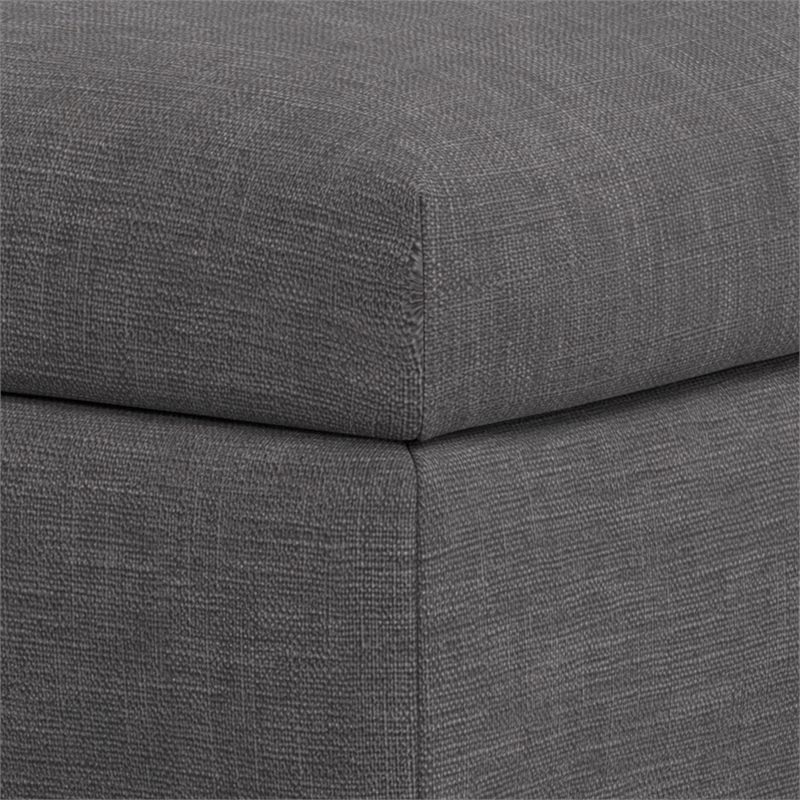 Rebecca 36 inch Wide  Rectangular Coffee Table Storage Ottoman in Slate Gray