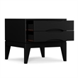 Harper 22 inch Wide Solid Wood Mid Century Modern End Table in Black