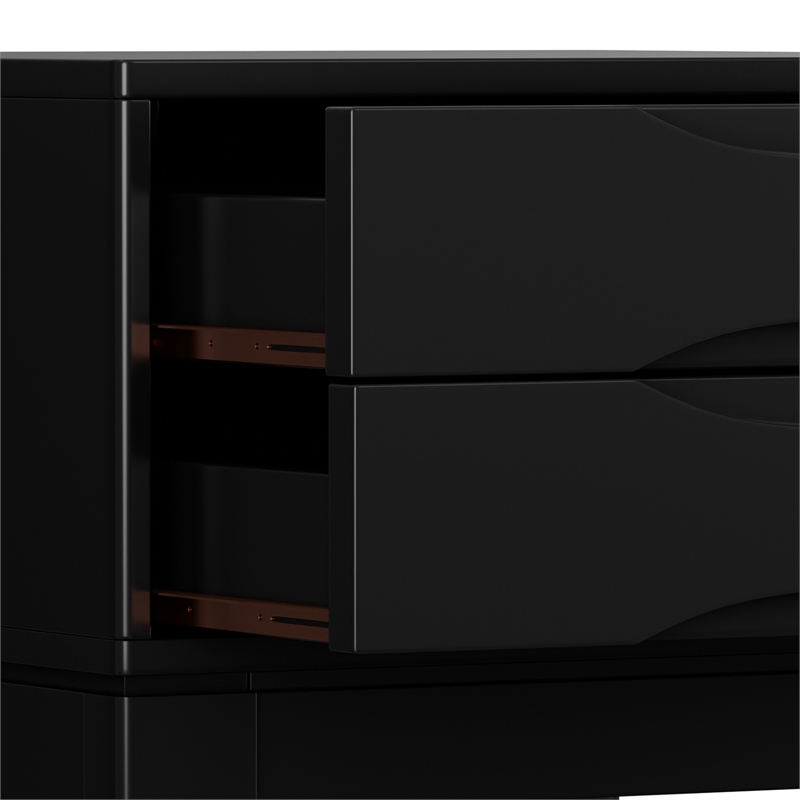 Harper 22 inch Wide Solid Wood Mid Century Modern End Table in Black