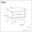Harper 22 inch Wide Solid Wood Mid Century Modern End Table in Black