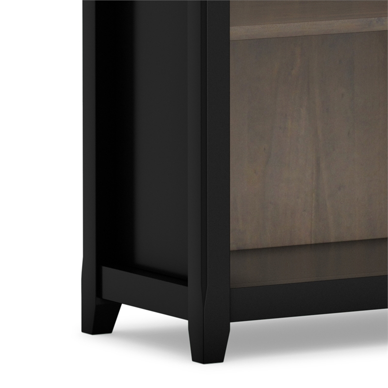 Amherst 30 inch x 70 inch Solid Wood Transitional 5 Shelf Bookcase in Black/Smoky Brown