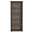 Amherst 30 inch x 70 inch Solid Wood Transitional 5 Shelf Bookcase in Black/Smoky Brown