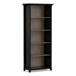 Amherst 30 inch x 70 inch Solid Wood Transitional 5 Shelf Bookcase in Black/Smoky Brown