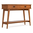 Draper 42 inch Wide Solid Wood Mid Century Modern Console Table in Teak Brown