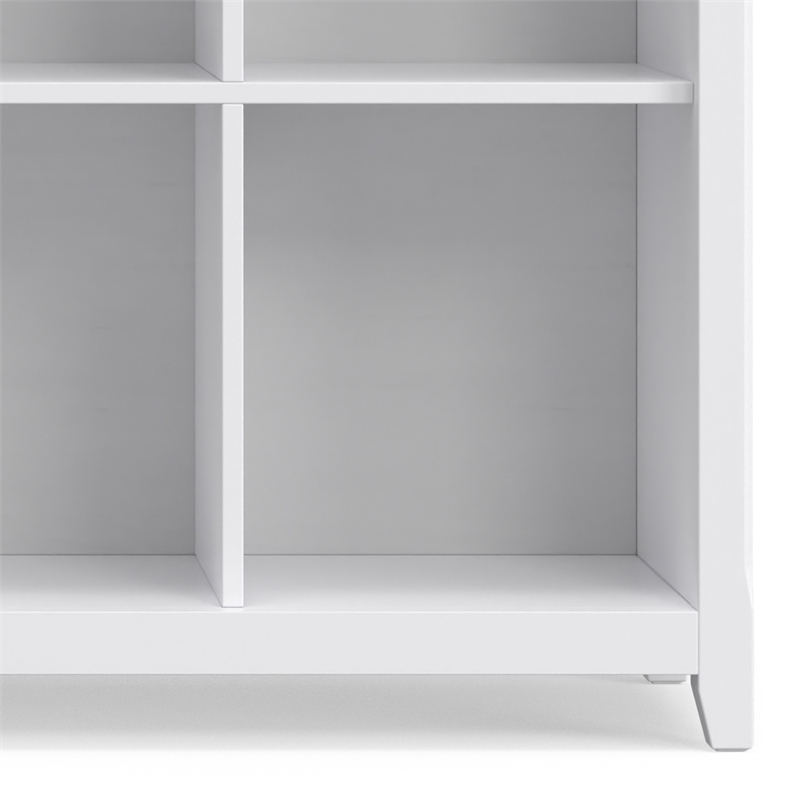 Amherst 57 inch Wide Solid Wood Transitional 8 Cube Storage Sofa Table in White