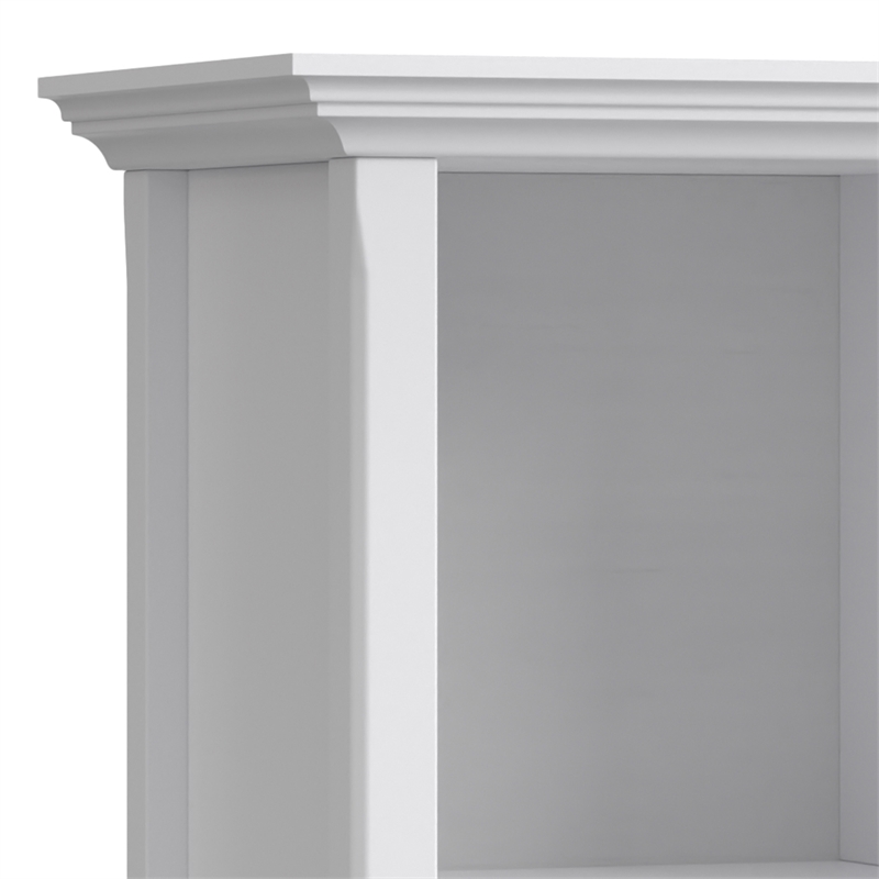 Amherst 57 inch Wide Solid Wood Transitional 8 Cube Storage Sofa Table in White