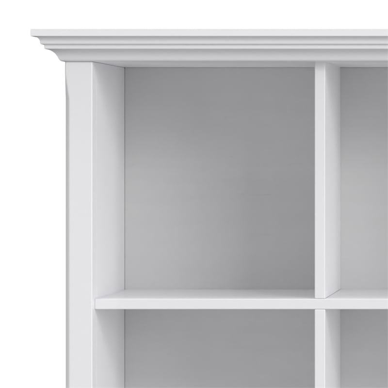 Amherst 57 inch Wide Solid Wood Transitional 8 Cube Storage Sofa Table in White