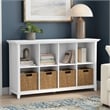 Amherst 57 inch Wide Solid Wood Transitional 8 Cube Storage Sofa Table in White