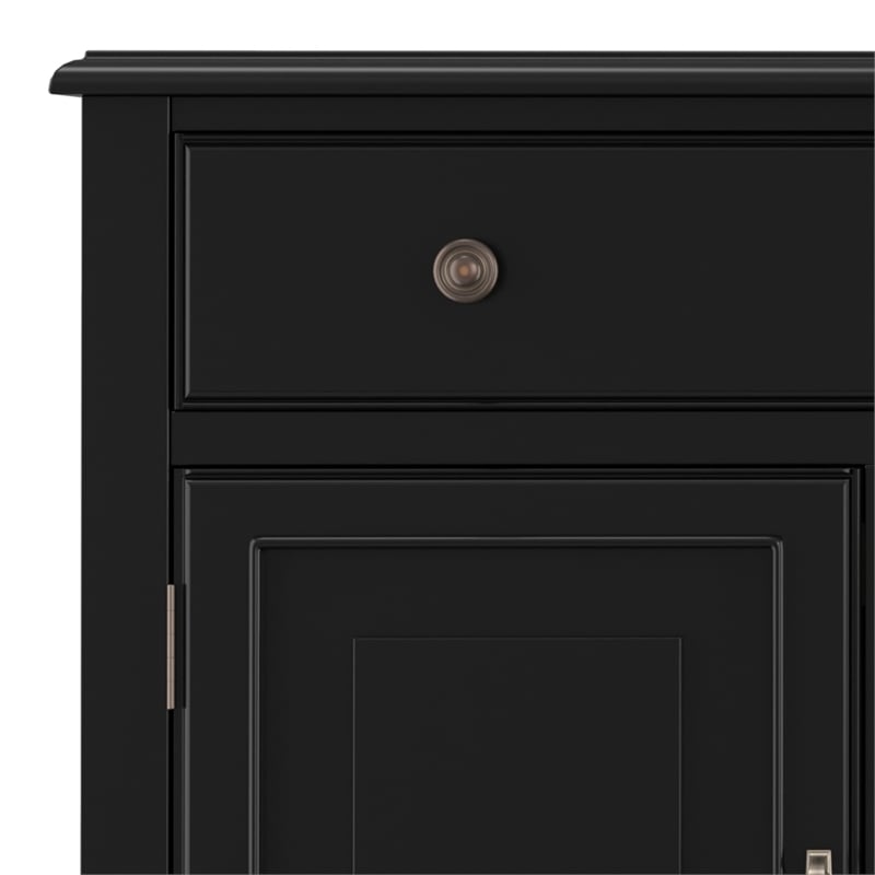 Connaught 67 inch Wide Solid Wood Traditional Large Sideboard Buffet Storage Cabinet in Black