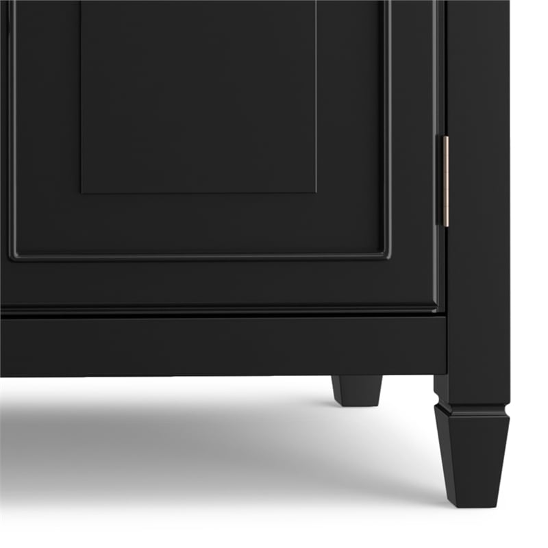 Connaught 67 inch Wide Solid Wood Traditional Large Sideboard Buffet Storage Cabinet in Black