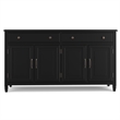 Connaught 67 inch Wide Solid Wood Traditional Large Sideboard Buffet Storage Cabinet in Black