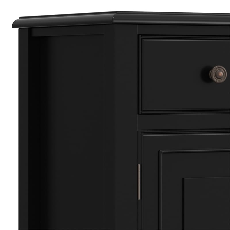 Connaught 67 inch Wide Solid Wood Traditional Large Sideboard Buffet Storage Cabinet in Black