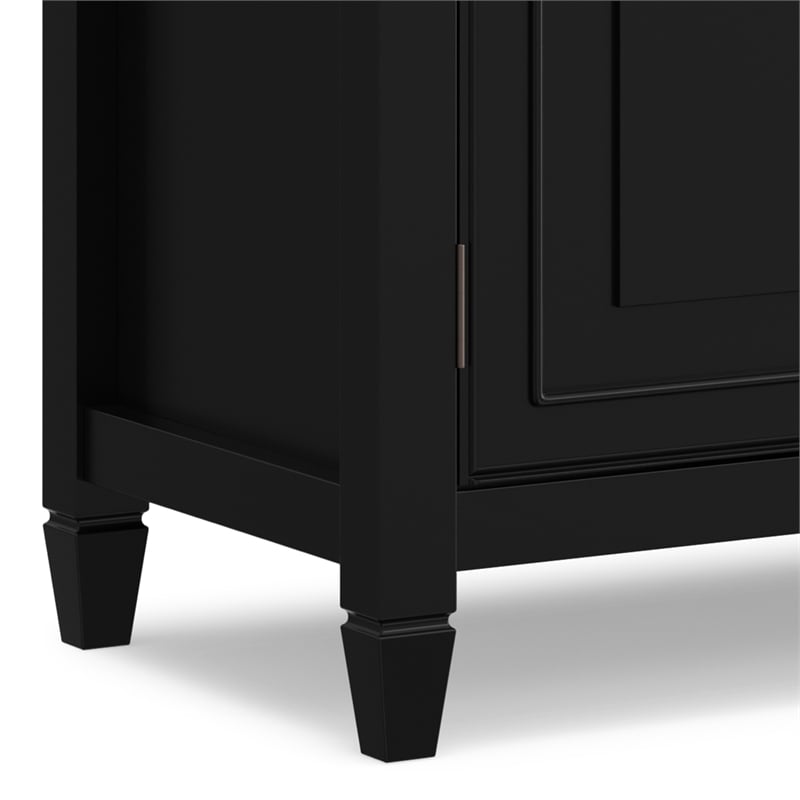 Connaught 67 inch Wide Solid Wood Traditional Large Sideboard Buffet Storage Cabinet in Black