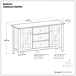 Bedford 54 inch Wide Solid Wood Transitional Sideboard Buffet in White