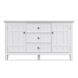 Bedford 54 inch Wide Solid Wood Transitional Sideboard Buffet in White
