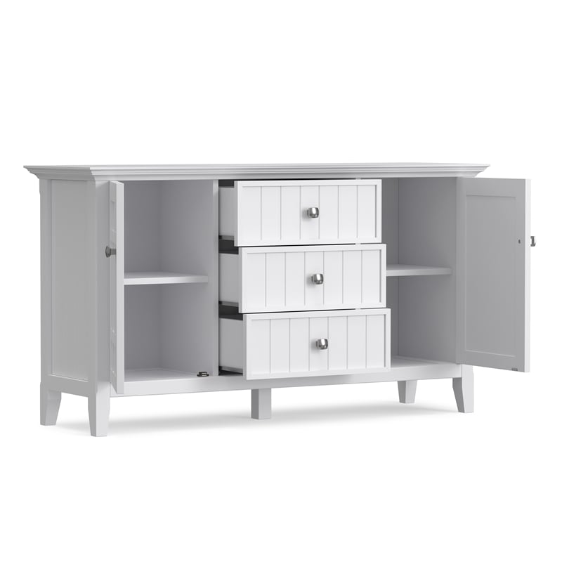 Bedford 54 inch Wide Solid Wood Transitional Sideboard Buffet in White