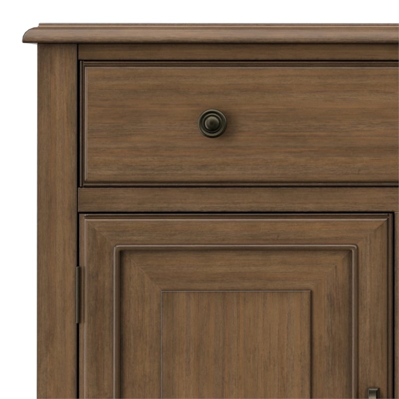 Connaught 67 inch Wide Solid Wood Traditional Large Sideboard Buffet Storage Cabinet in Rustic Natural Aged Brown