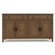 Connaught 67 inch Wide Solid Wood Traditional Large Sideboard Buffet Storage Cabinet in Rustic Natural Aged Brown