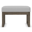 Milltown 27 inch Wide Solid Wood Contemporary Footstool Small Ottoman Bench in Light Stone Grey