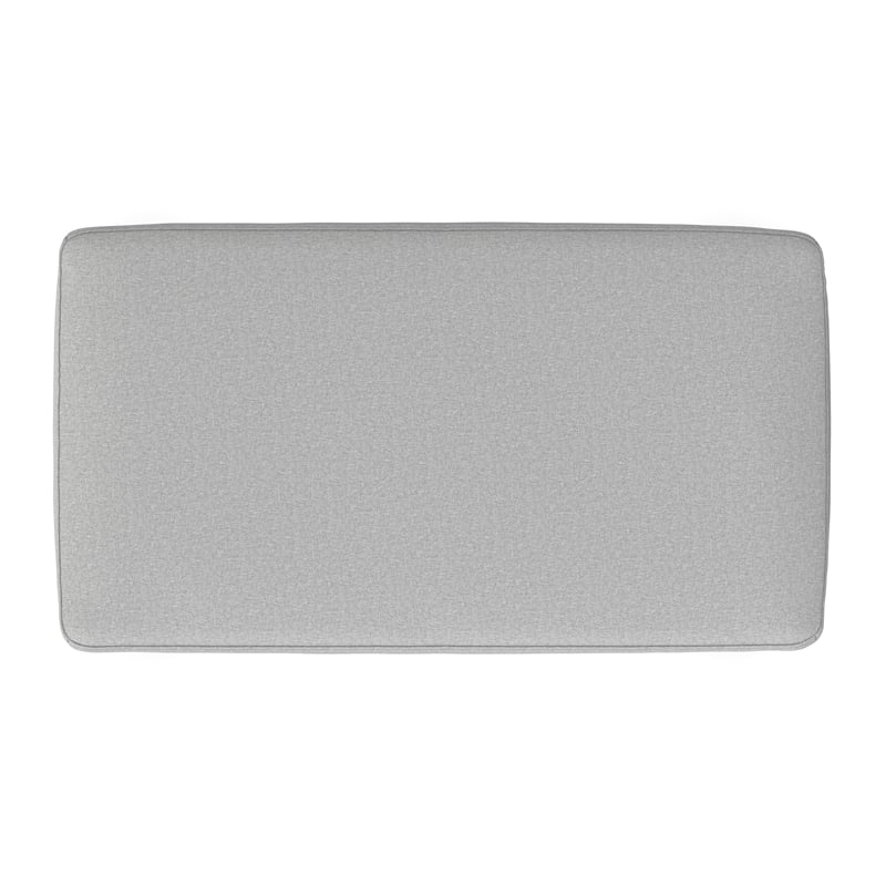 Milltown 27 inch Wide Solid Wood Contemporary Footstool Small Ottoman Bench in Light Stone Grey