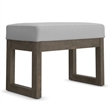 Milltown 27 inch Wide Solid Wood Contemporary Footstool Small Ottoman Bench in Light Stone Grey