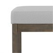 Milltown 27 inch Wide Solid Wood Contemporary Footstool Small Ottoman Bench in Light Stone Grey