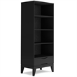 Harper Solid Wood Mid Century Modern 60 inch Wide Desk with 24 inch Wide Bookcase in Black (Set of 2)