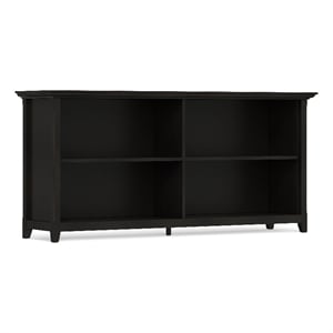 Amherst 64 inch Wide Solid Wood Transitional 4 Shelf Low Bookcase in Hickory Brown