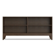 Harper 30 inch x 64 inch Solid Wood Mid Century 4-Shelf Low Bookcase in Walnut Brown