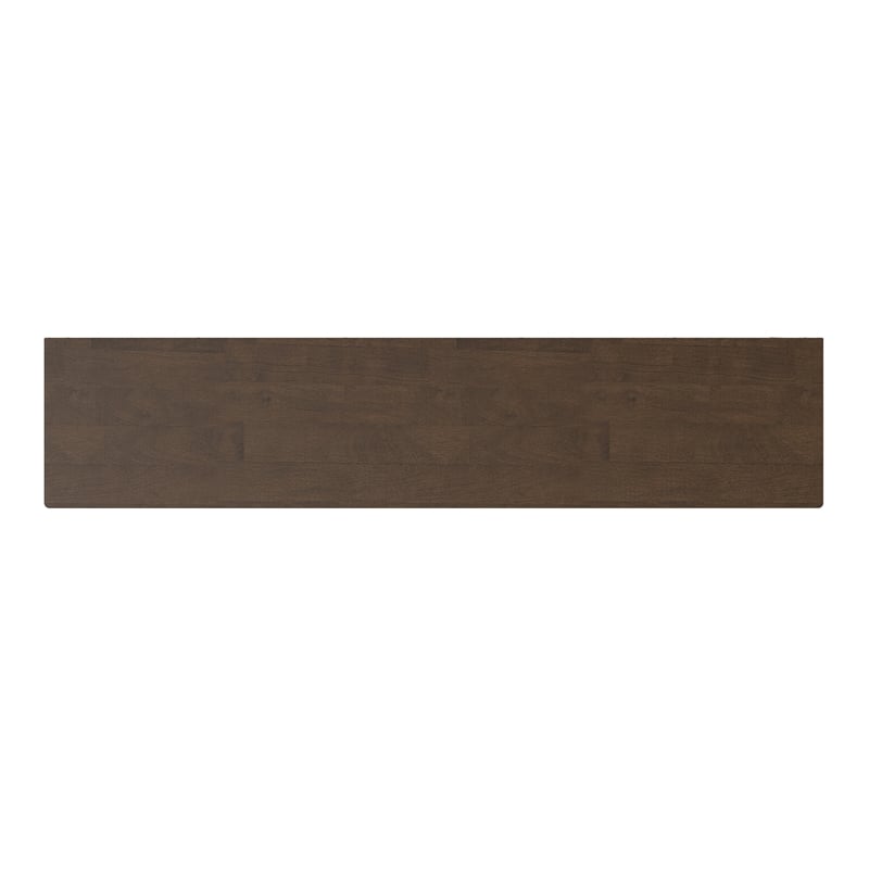 Harper 30 inch x 64 inch Solid Wood Mid Century 4-Shelf Low Bookcase in Walnut Brown