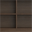 Harper 30 inch x 64 inch Solid Wood Mid Century 4-Shelf Low Bookcase in Walnut Brown