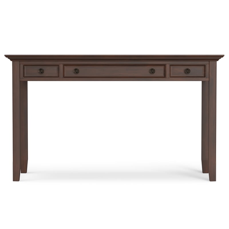 Amherst Solid Wood Transitional 54 inch Wide Desk with 30 inch Wide Bookcase in Russet Brown (Set of 2)