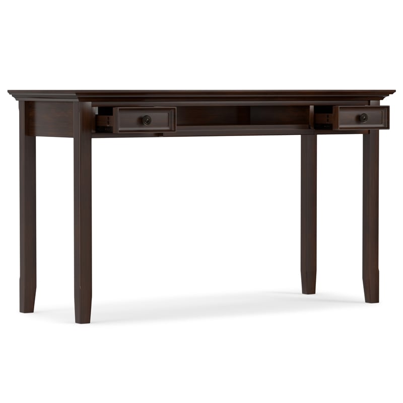 Amherst Solid Wood Transitional 54 inch Wide Desk with 30 inch Wide Bookcase in Russet Brown (Set of 2)