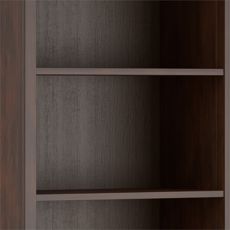 Amherst Solid Wood Transitional 54 inch Wide Desk with 30 inch Wide Bookcase in Russet Brown (Set of 2)