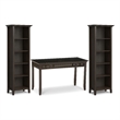 Amherst Solid Wood Transitional 54 inch Wide Desk with Two 24 inch Wide Bookcases in Hickory Brown (Set of 3)
