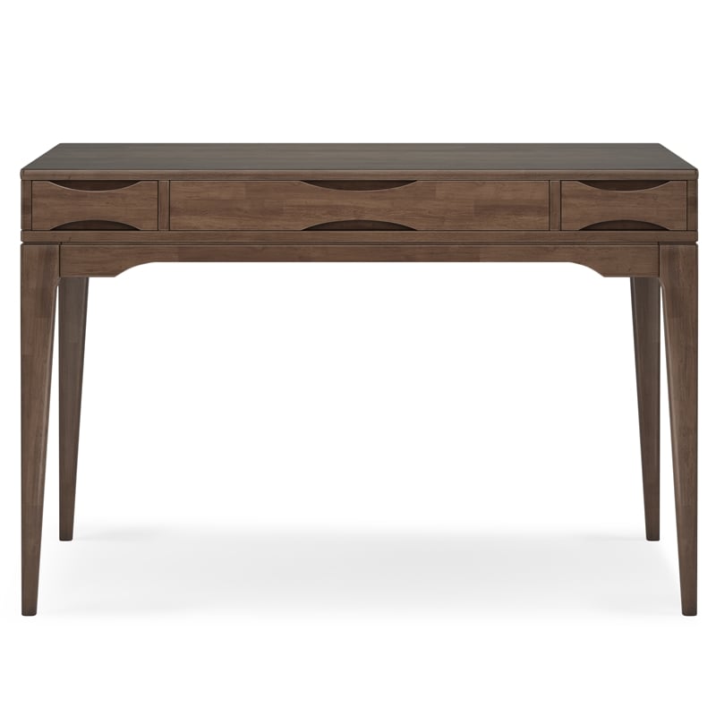 Harper Solid Wood Mid Century Modern 48 inch Wide Desk with 24 inch Wide Bookcase in Walnut Brown (Set of 2)