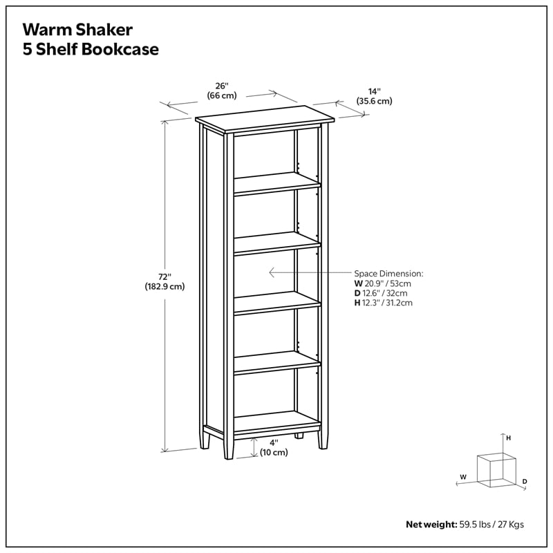 Warm Shaker Solid Wood Transitional 48 inch Wide Desk with 26 inch Wide Bookcase in Light Golden Brown (Set of 2)