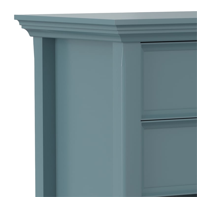 Amherst 24 inch Wide Solid Wood Transitional Bedside Table in French Blue